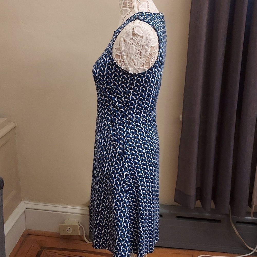NEW YORK AND CO Geometric Print Pullover Sleeveless Fit and Flare Cotton Dress M - Picture 6 of 11